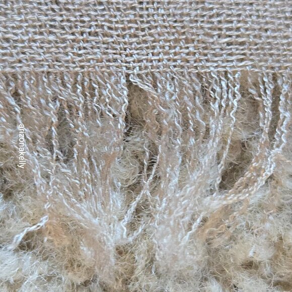 NWOT Silk & Cashmere Gradient Wrap Scarf Ombre Brown to Natural - Picture 6 of 10